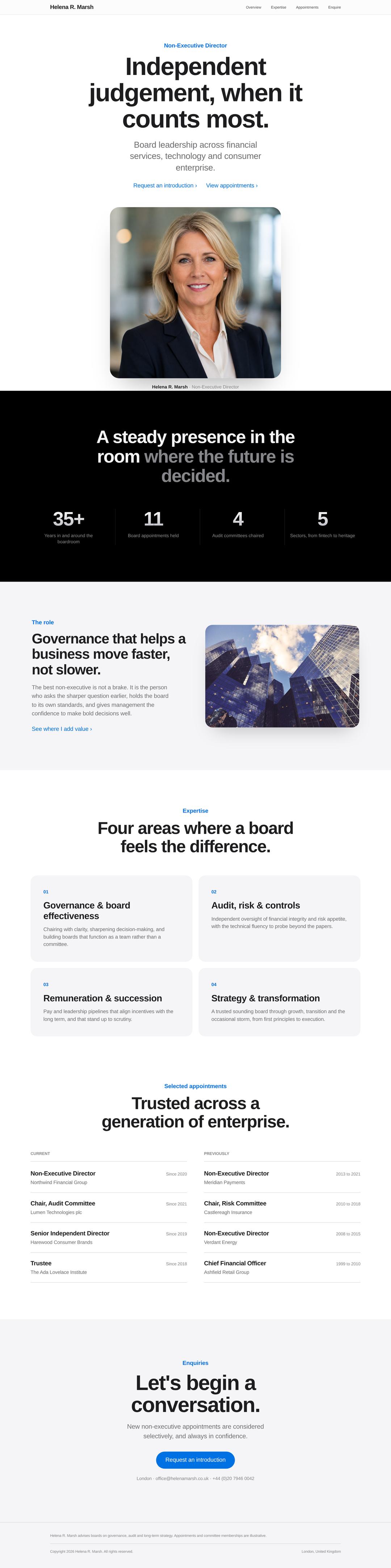Helena R. Marsh, bespoke personal website